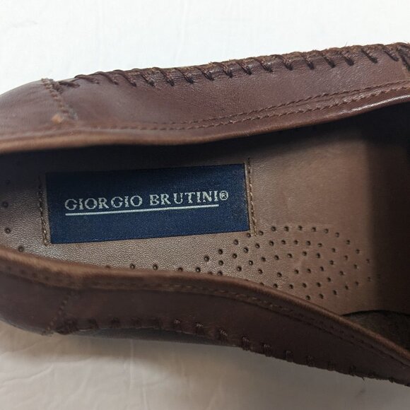 Giorgio Brutini Bartell Loafer Size 9 Wide Tassel Woven Comfort Leather Shoe - Picture 6 of 9